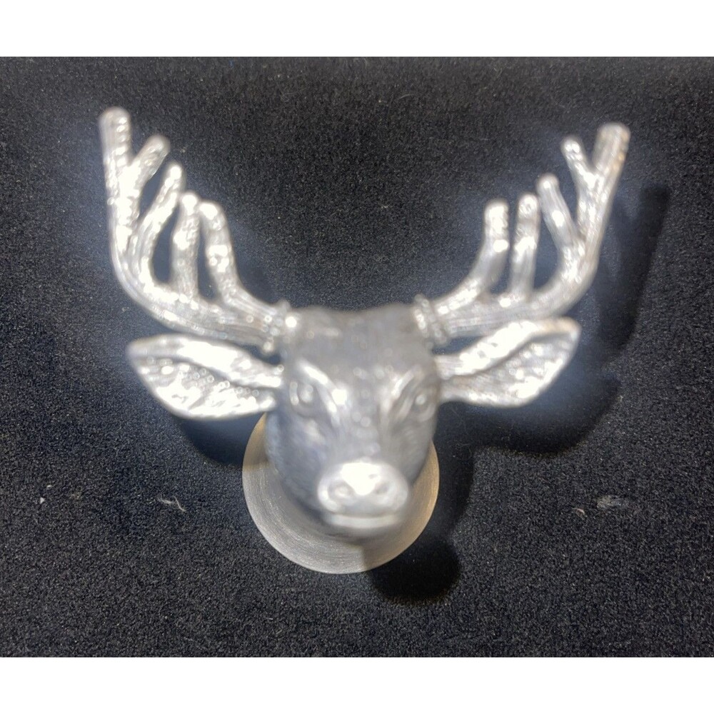 Jagermeister Shot Glass Buck Head Pewter & Stainless Steel Deer Elk Stag